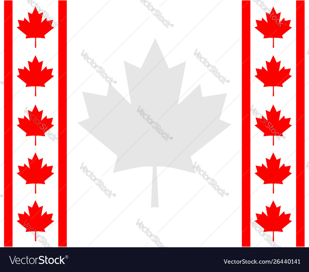 Decorative canadian frame with red maple Vector Image
