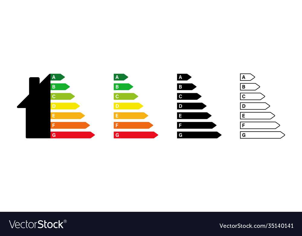 Energy efficiency rating isolated element smart Vector Image