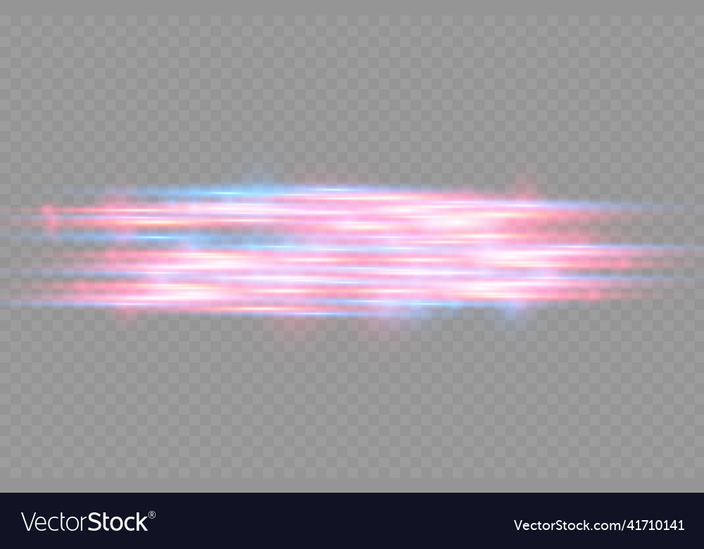 Red blue motion police line horizontal light rays Vector Image