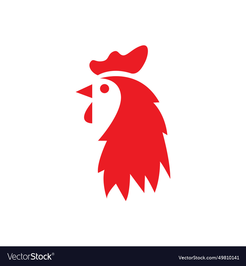 Rooster head logo design Royalty Free Vector Image