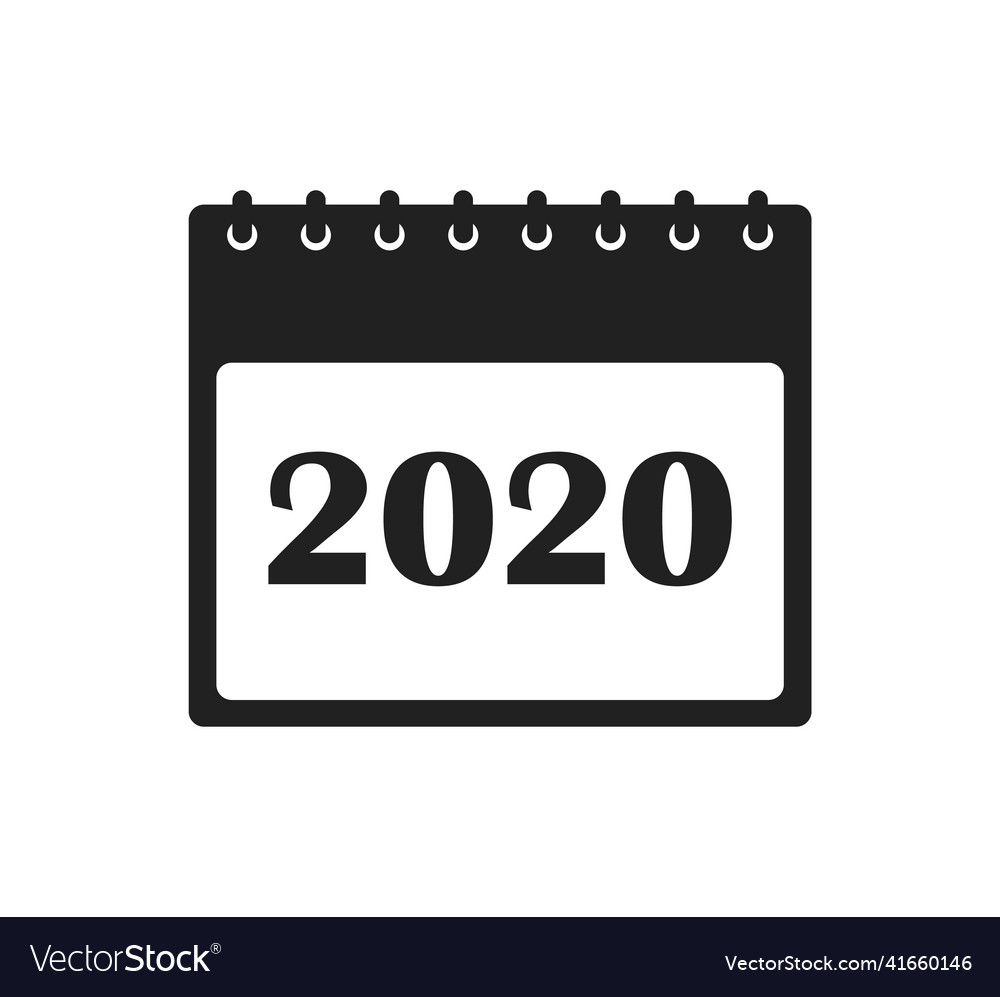 2020 calendar icon flat style eps Royalty Free Vector Image