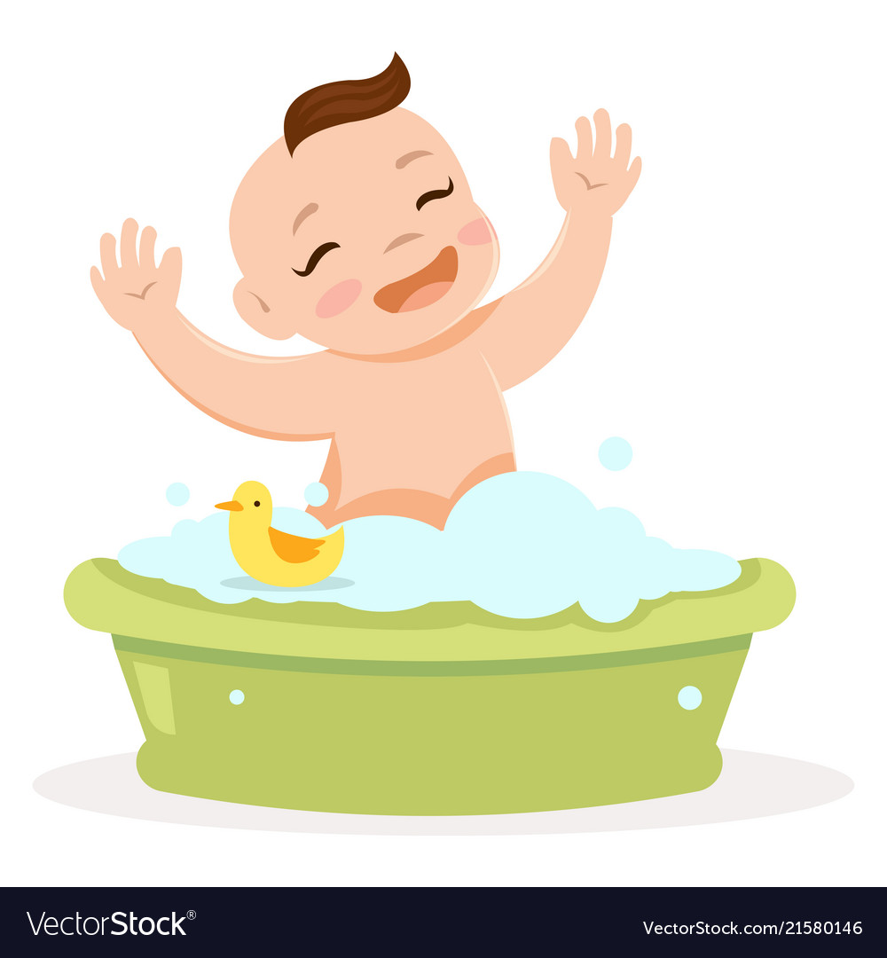 Bataking A Bath And He Look So Cute Royalty Free Vector