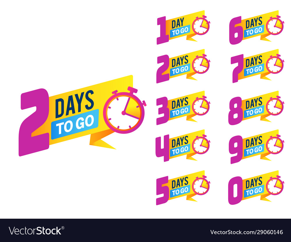 Countdown badges product limited promo number Vector Image