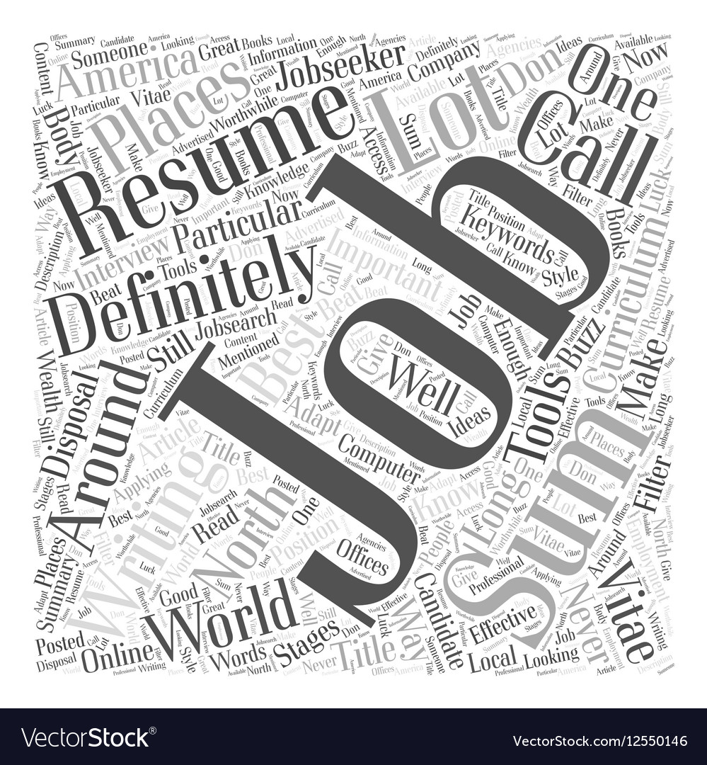 effective resume writing word cloud concept vector image writing effective resumes