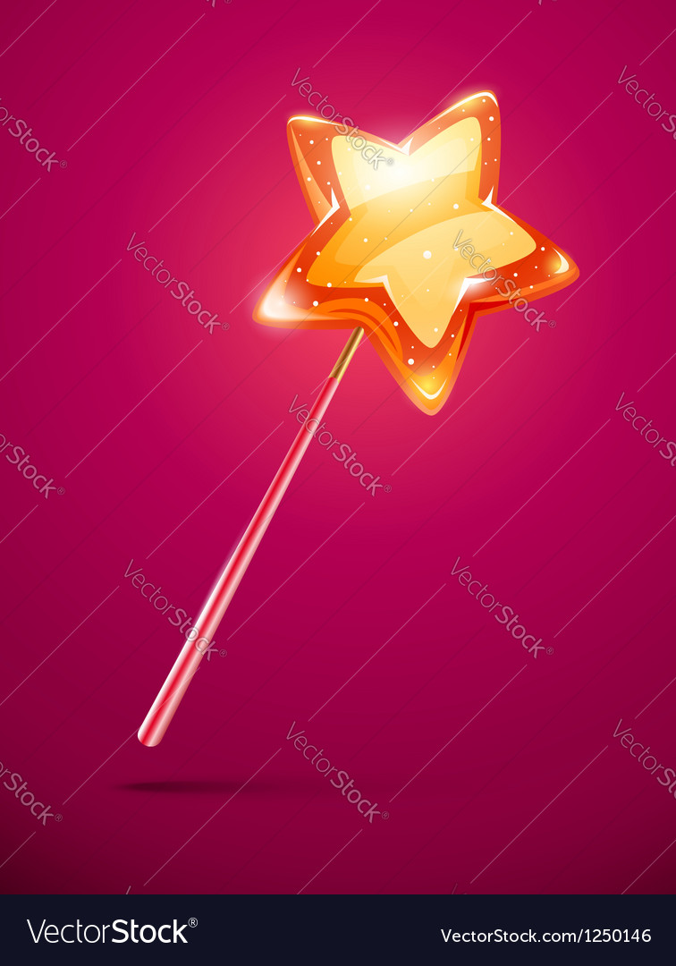 Fairytale magic wand Royalty Free Vector Image