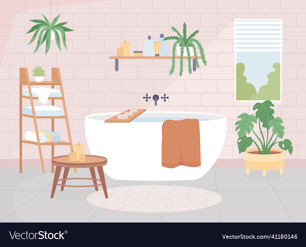 Scandinavian bathroom flat color Royalty Free Vector Image