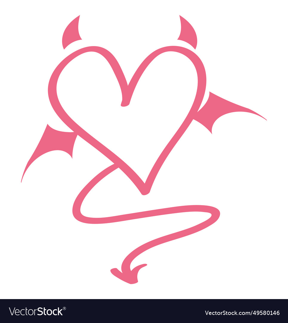 Scribbled heart passion Royalty Free Vector Image