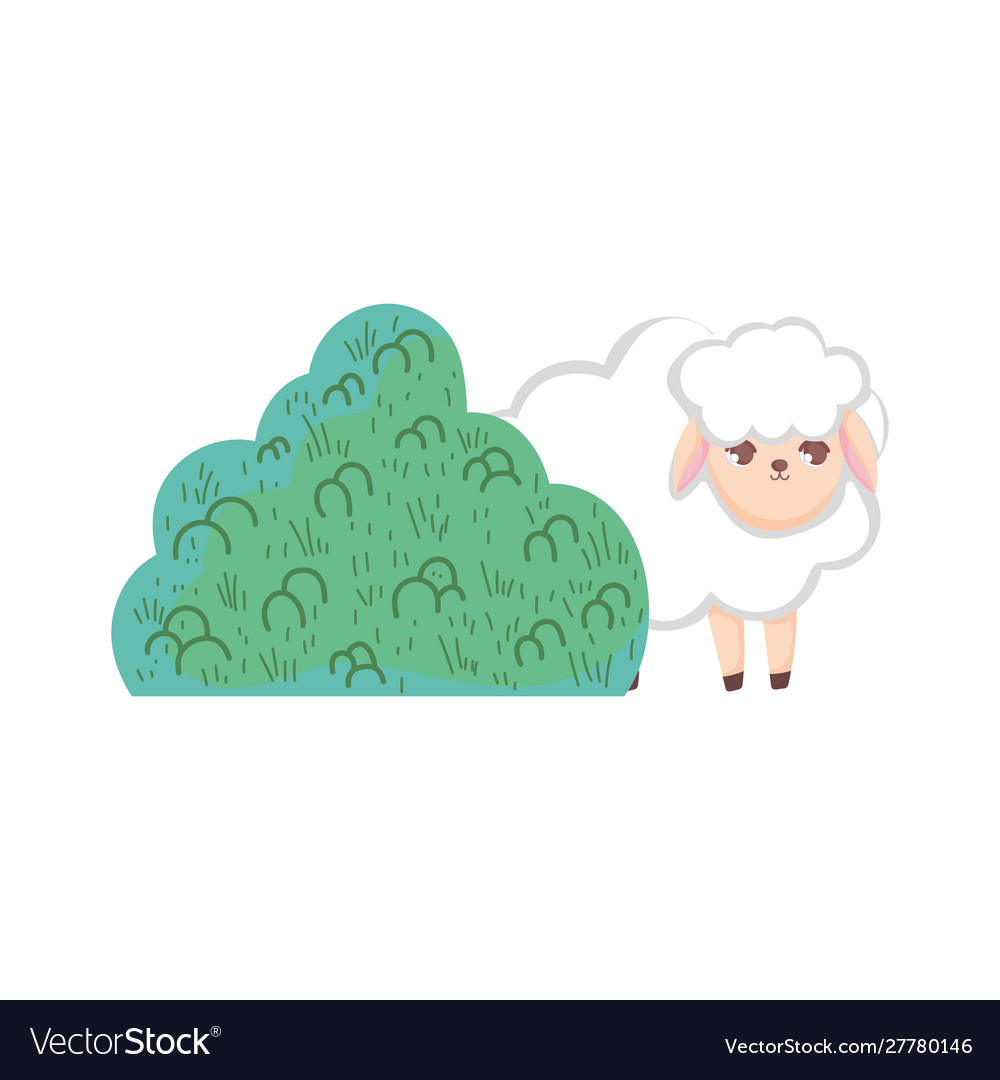 Sheep bush nature cartoon design Royalty Free Vector Image Sheep bush nature cartoon design Royalty Free Vector Image