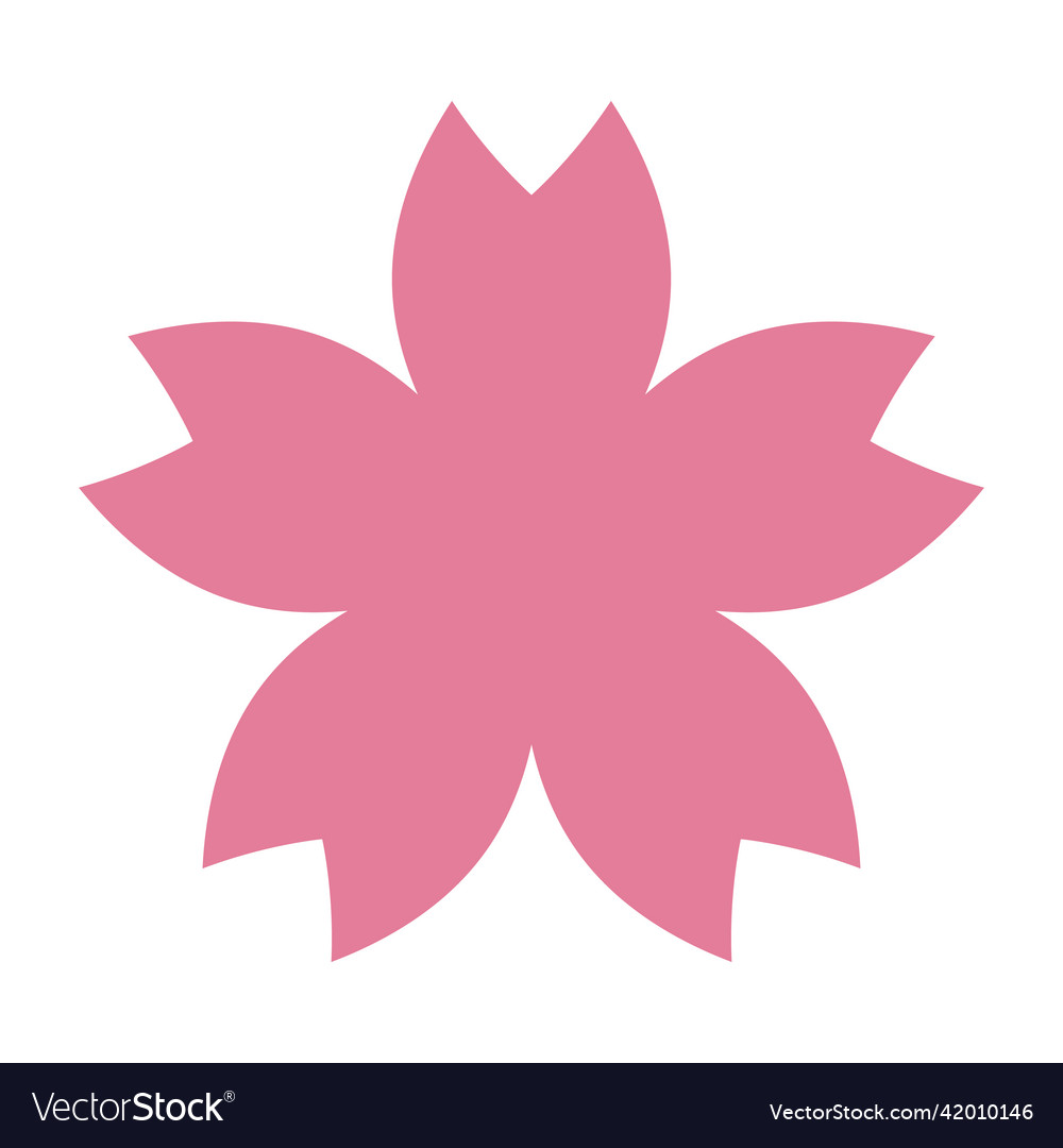 Silhouette icon of pink cherry blossom Royalty Free Vector