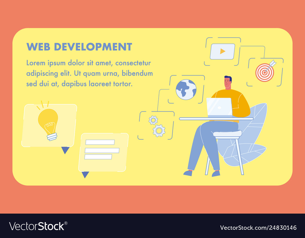 Web Development Flat Web Banner Template Vector Image