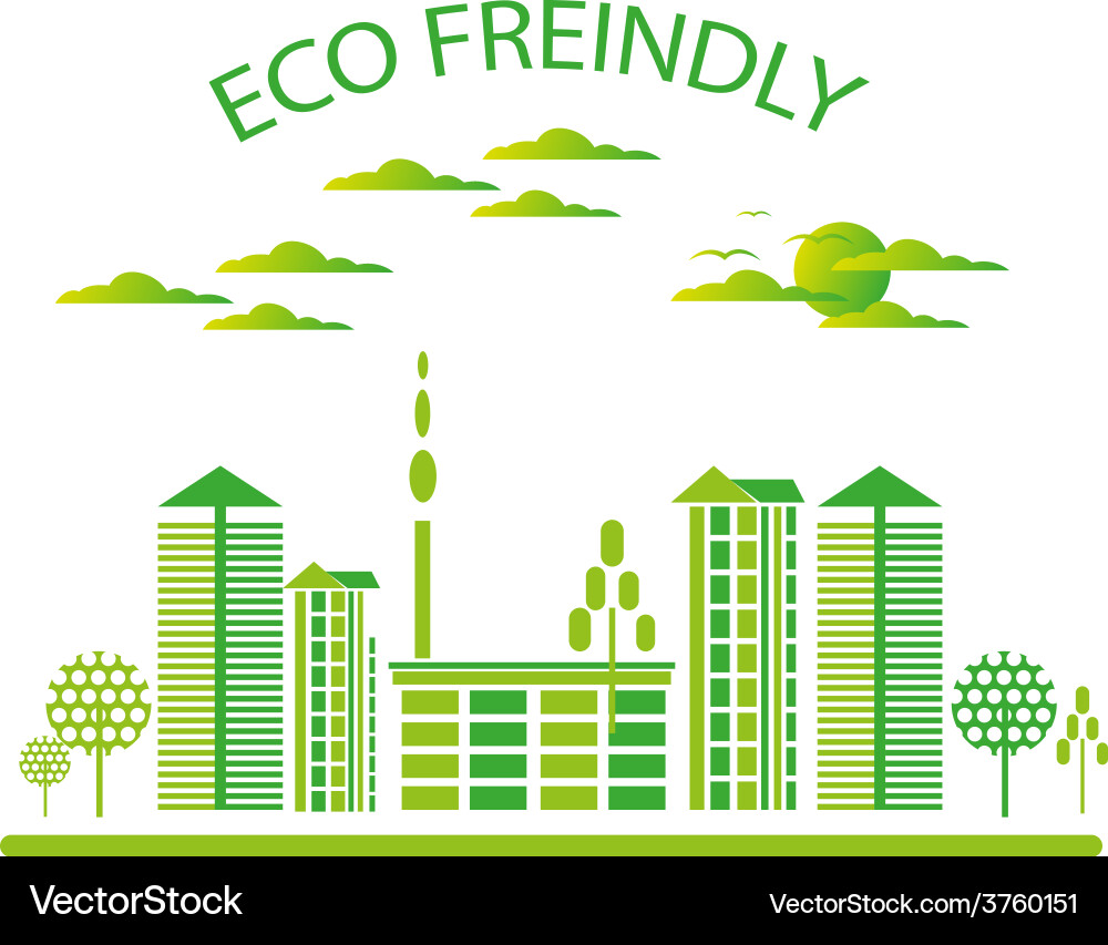 Eco Friendly City Background Royalty Free Vector Image Eco Friendly City Background Royalty Free Vector Image