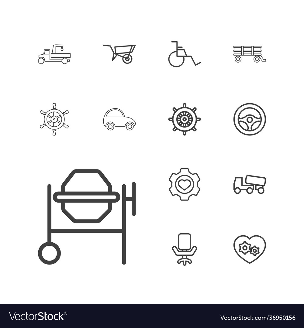 13 wheel icons Royalty Free Vector Image - VectorStock