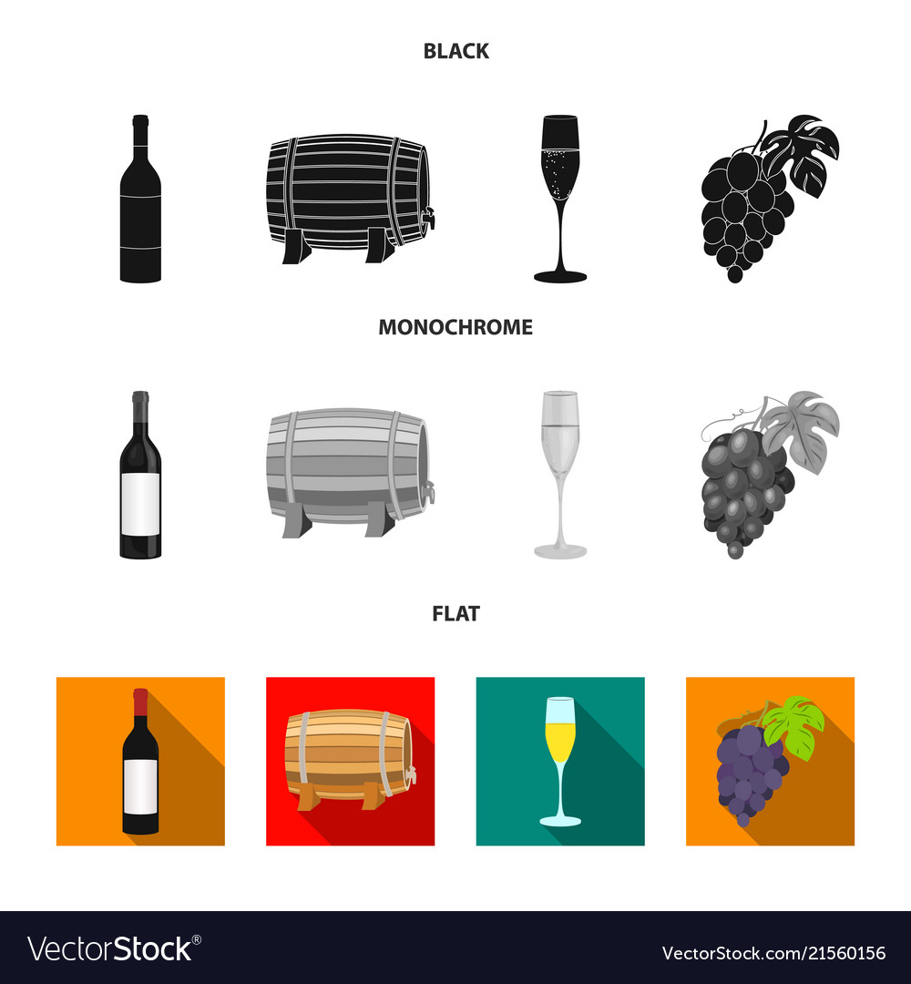 A bottle of red wine barrel glass Royalty Free Vector Image