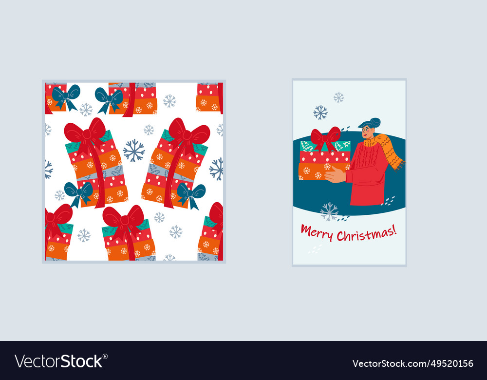 Christmas and new year holiday templates set Vector Image