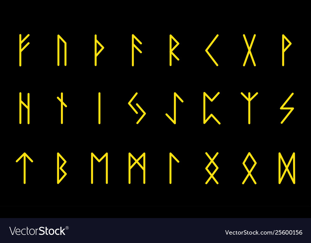 Set ancient norse runes runic alphabet futhark Vector Image