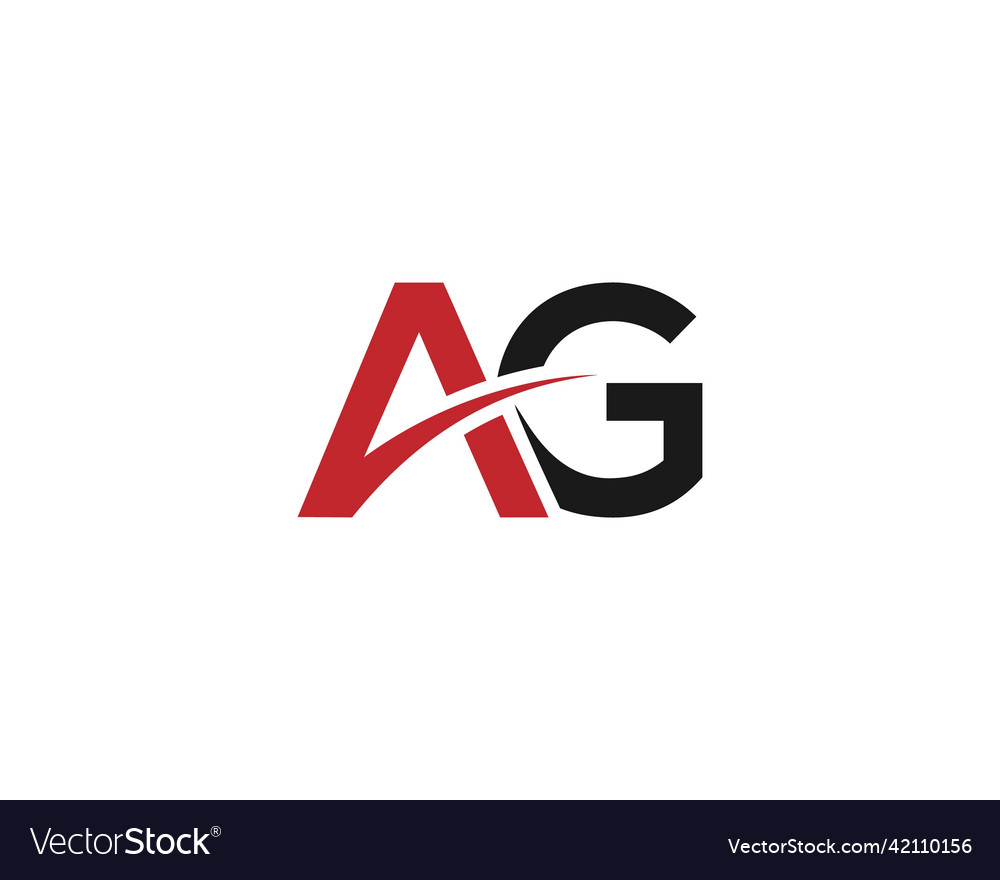 Simple letter ag logo design Royalty Free Vector Image