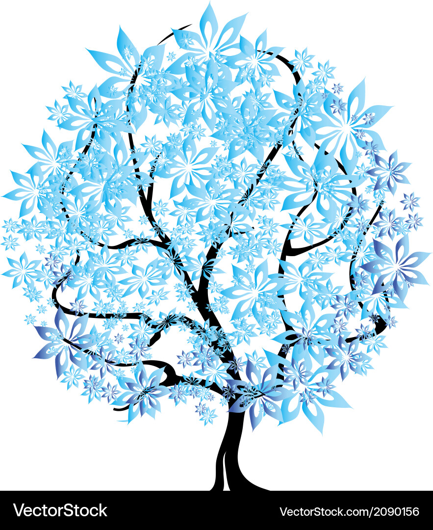 Tree in snow Royalty Free Vector Image - VectorStock