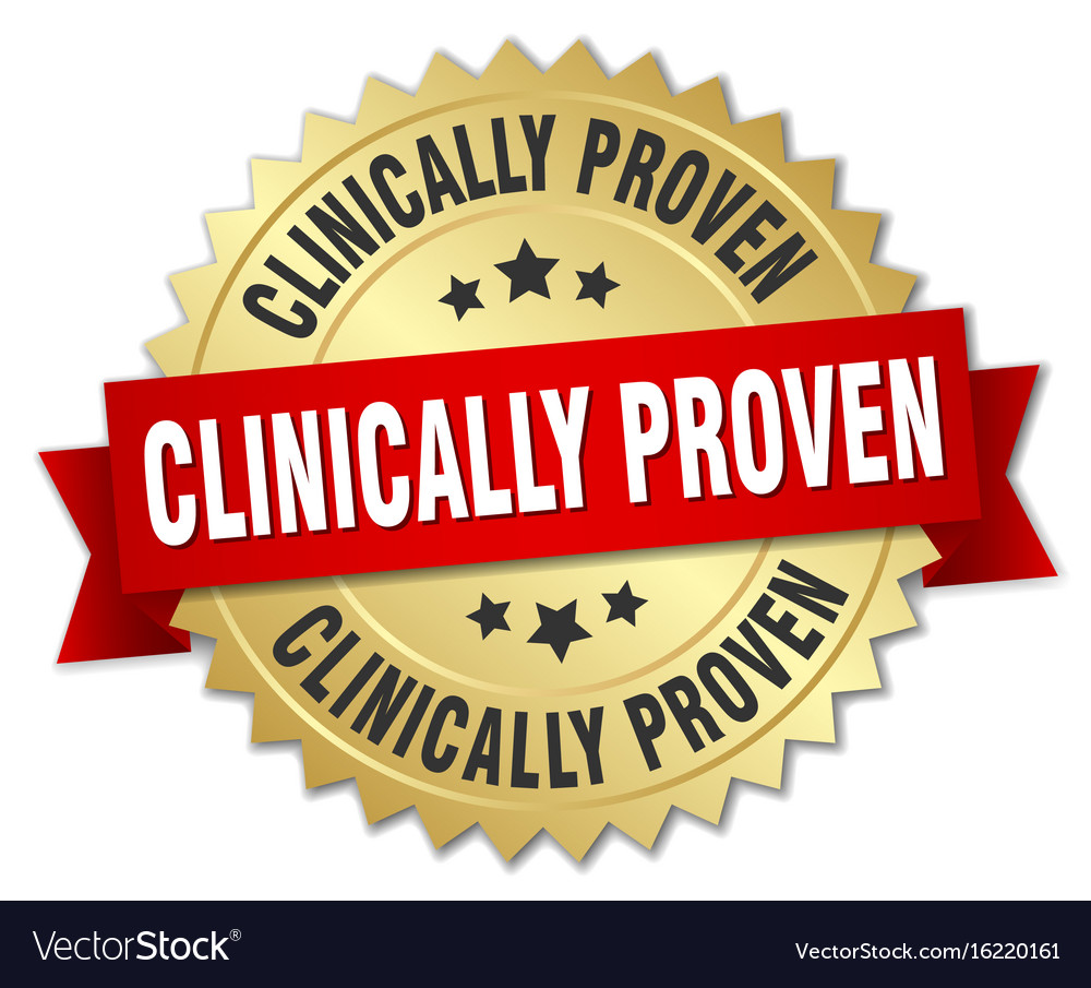 Clinically Proven Round Isolated Gold Badge Vector Image