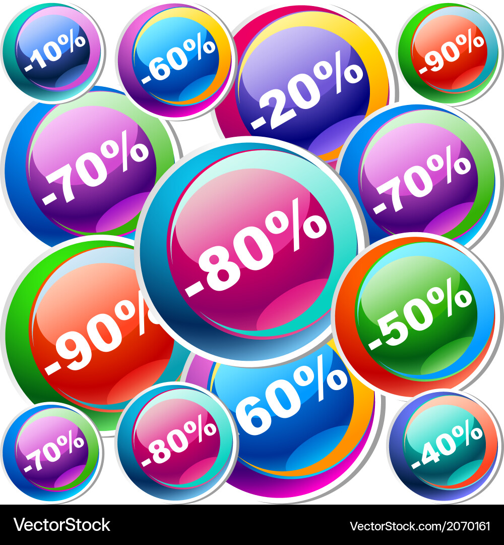 Discount labels Royalty Free Vector Image - VectorStock