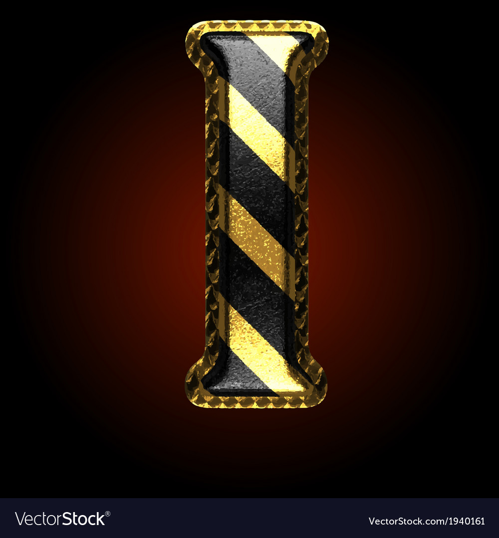 Golden and black letter i Royalty Free Vector Image
