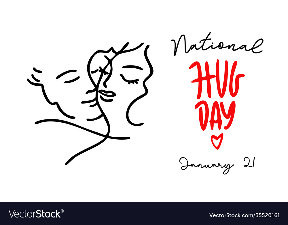 Hug day a banner for national 21 Royalty Free Vector Image