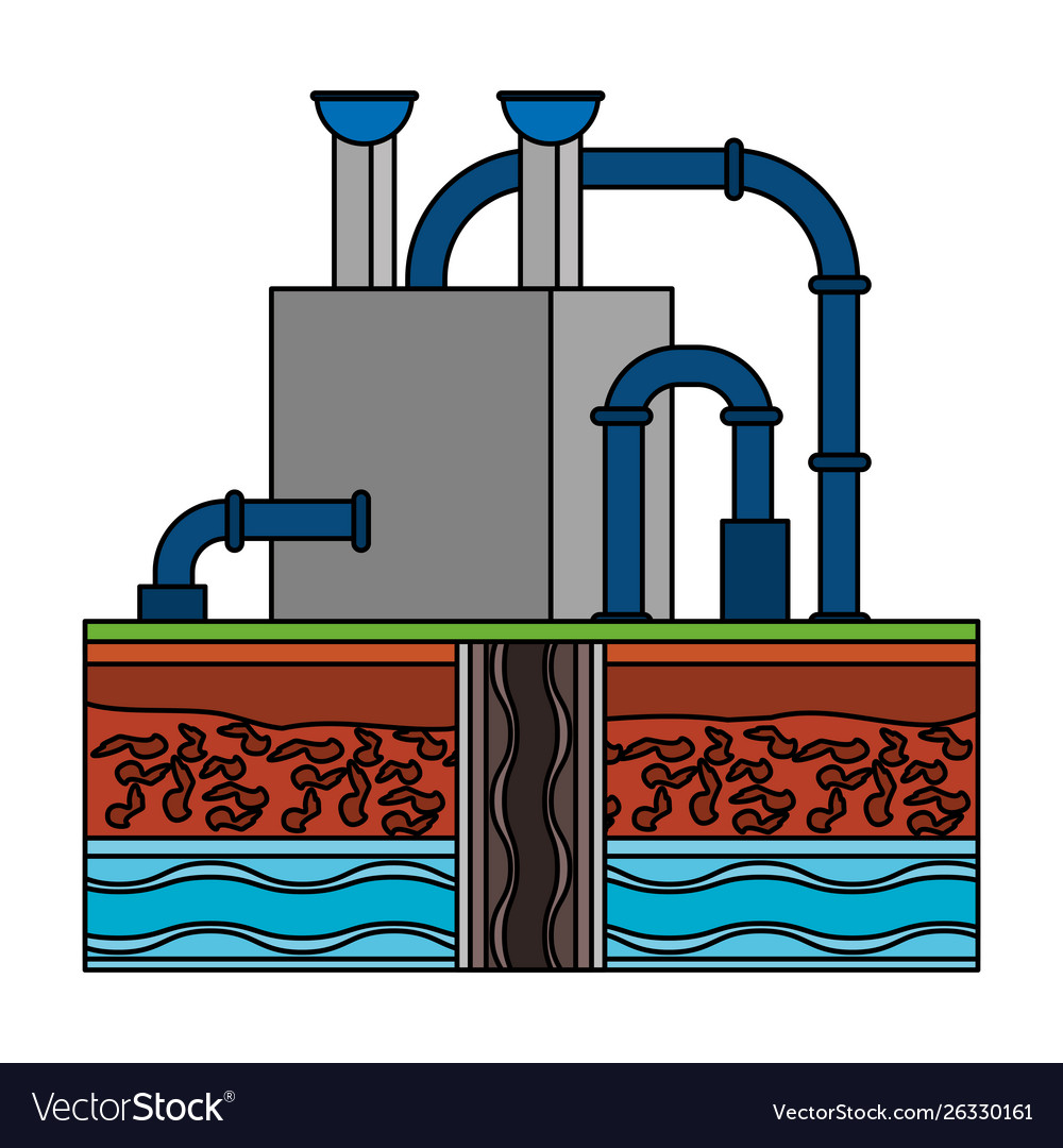 Oil refinery gas factory cartoon Royalty Free Vector Image