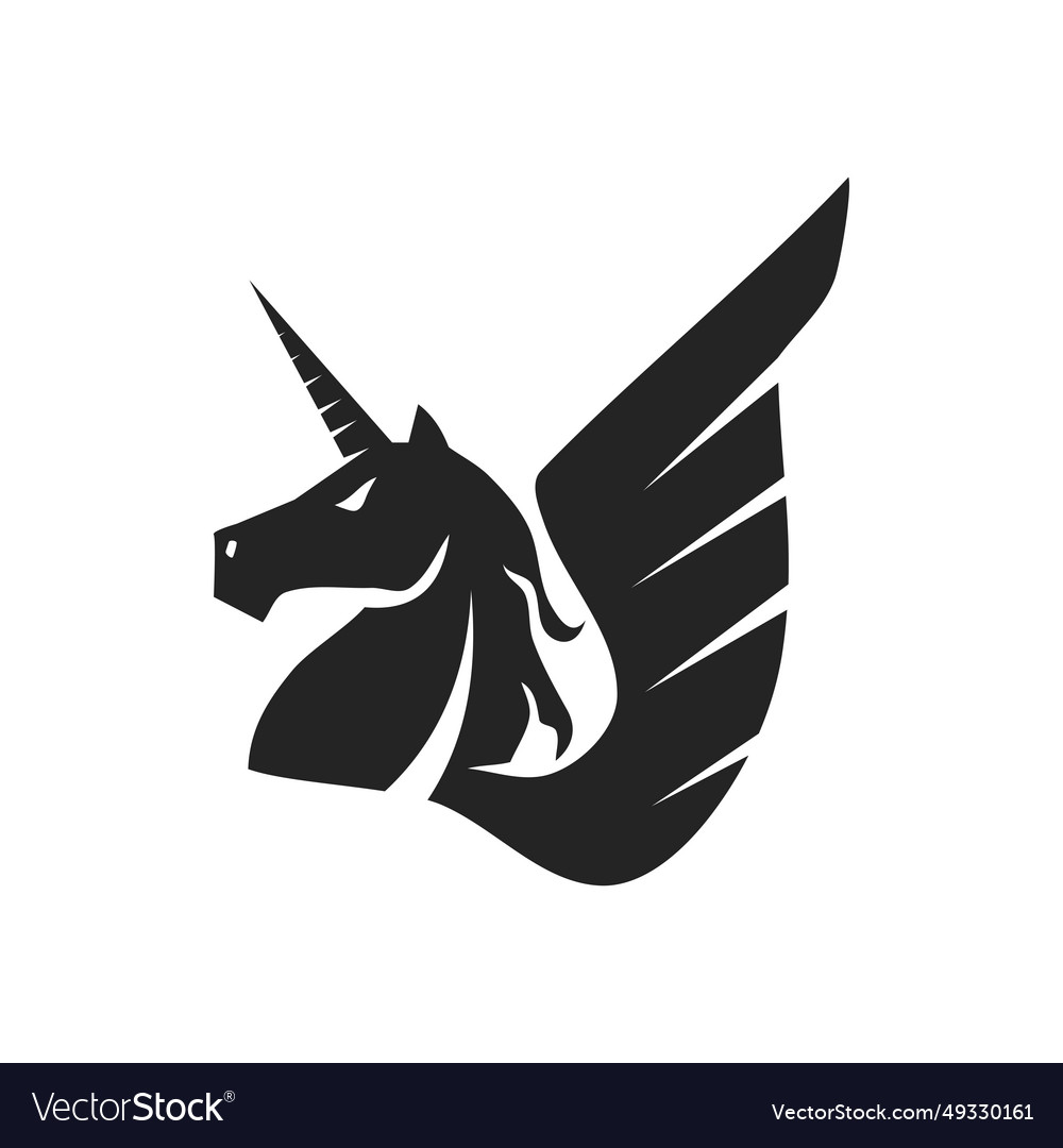 Unicorn logo template isolated brand identity Vector Image