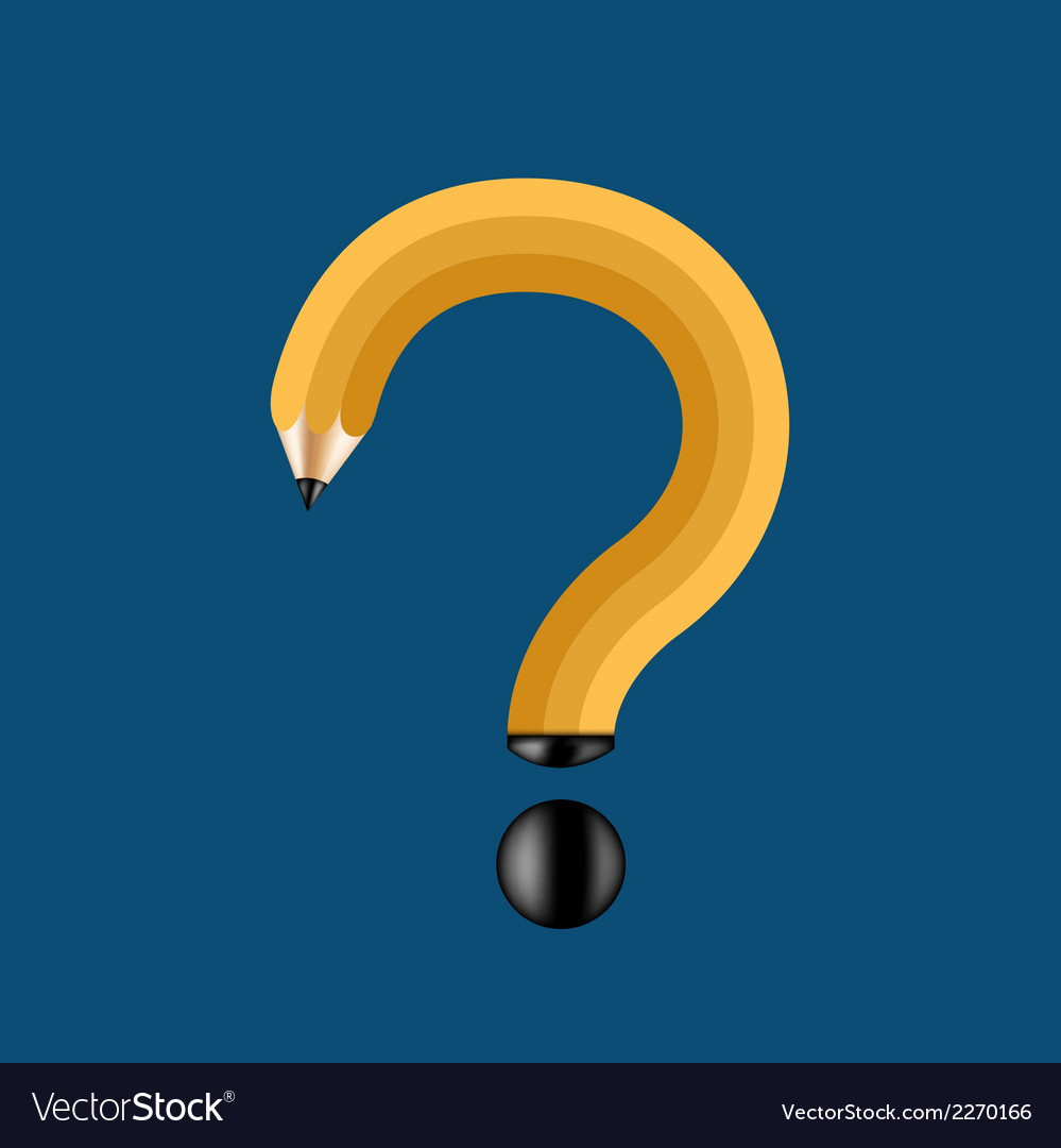 Concept pencil and question mark Royalty Free Vector Image