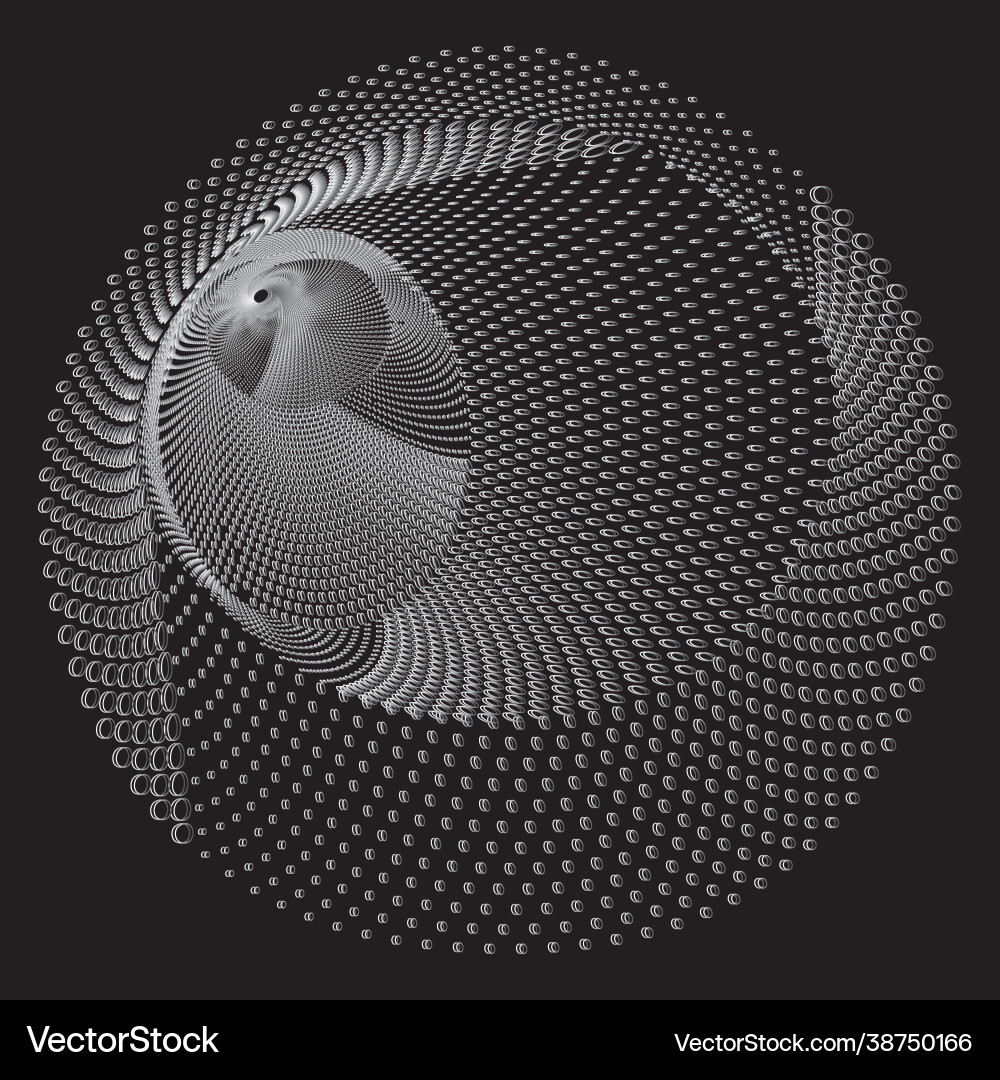 Dotted halftone spiral pattern or texture dot Vector Image