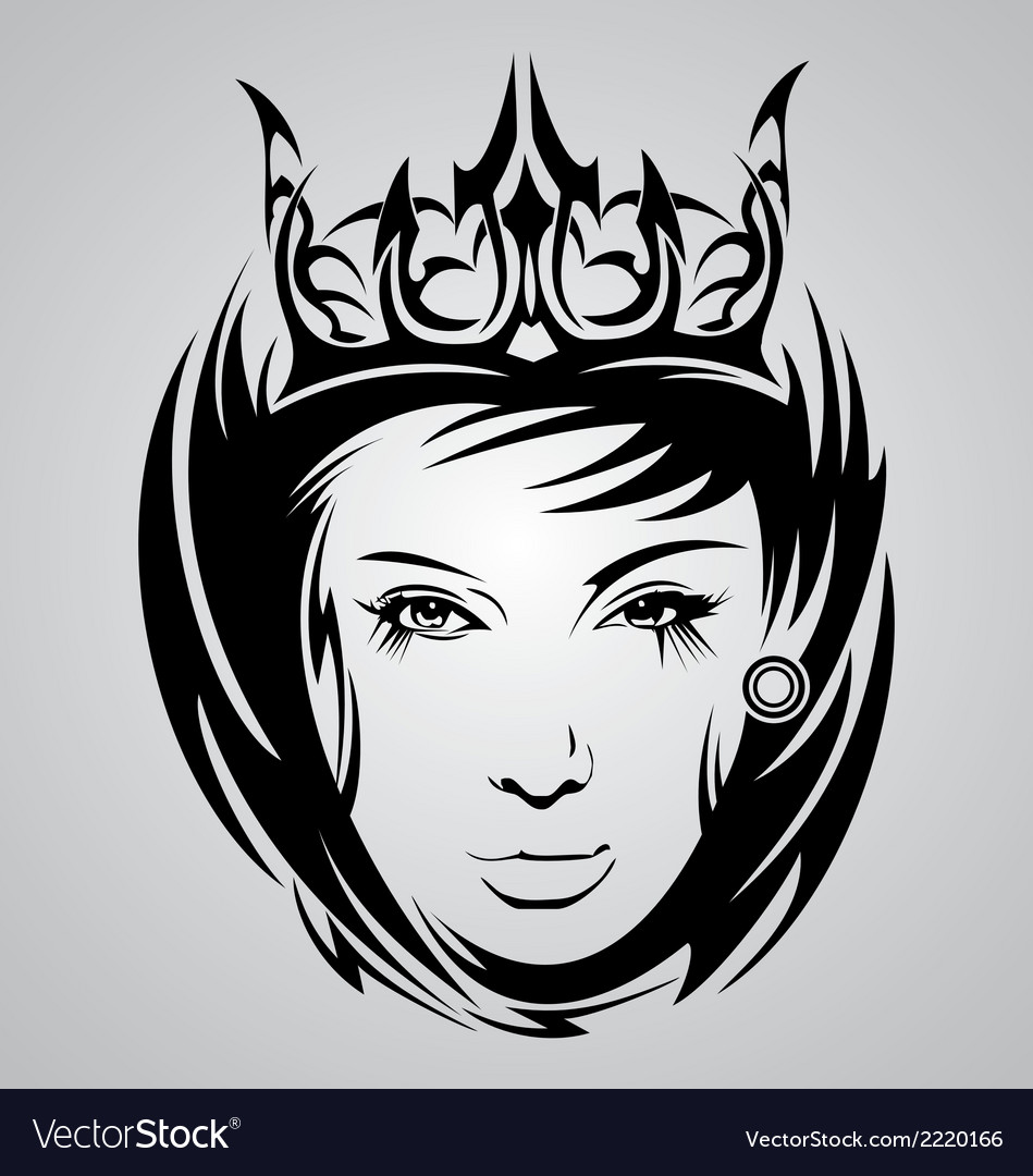 Girl Face Tribal Royalty Free Vector Image Vectorstock 7553