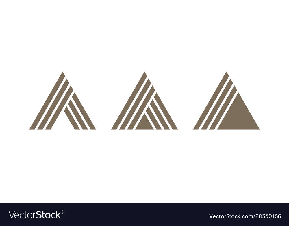 Letters A Logo Design Delta Icons Royalty Free Vector Image