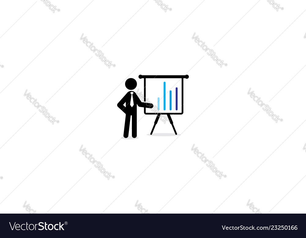 Presentation business analysis logo icon Vector Image
