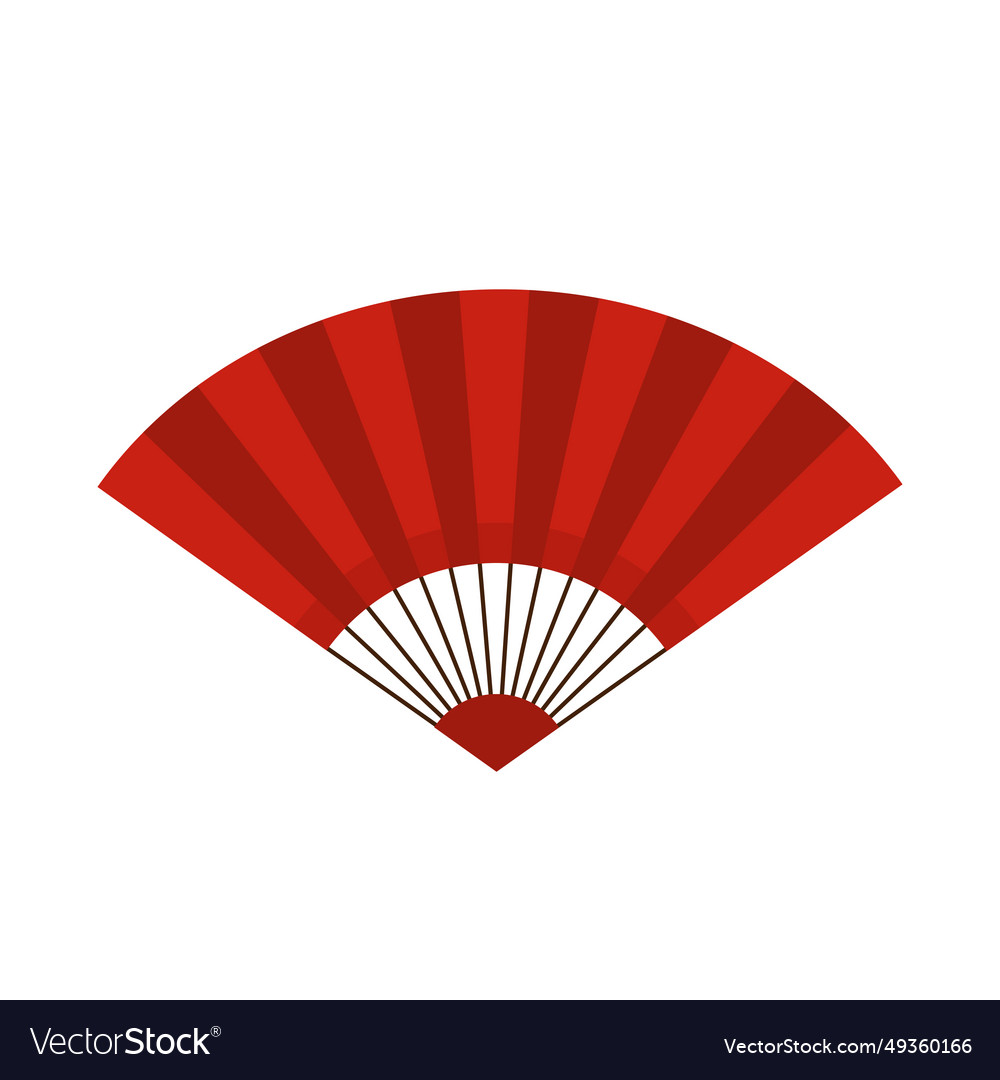 Red chinese and japanese asian oriental fan flat Vector Image