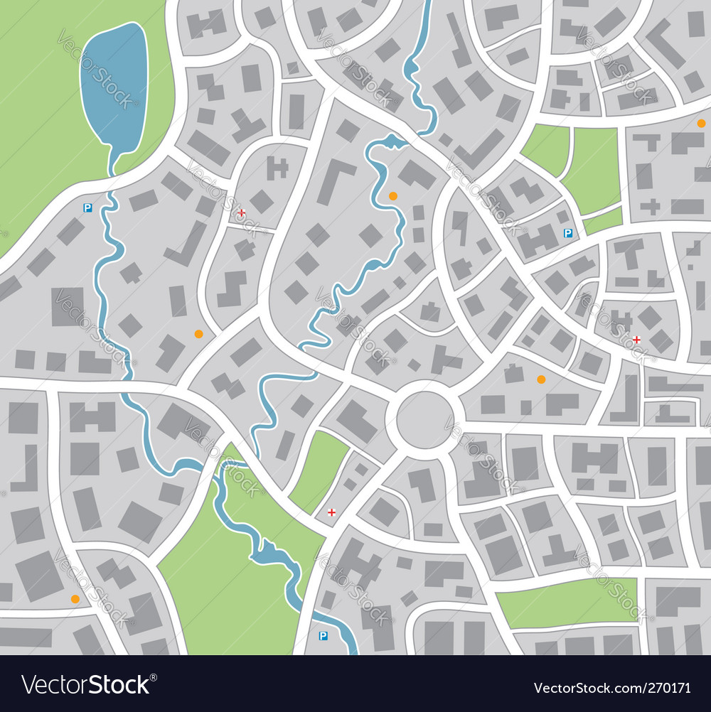 City map Royalty Free Vector Image - VectorStock