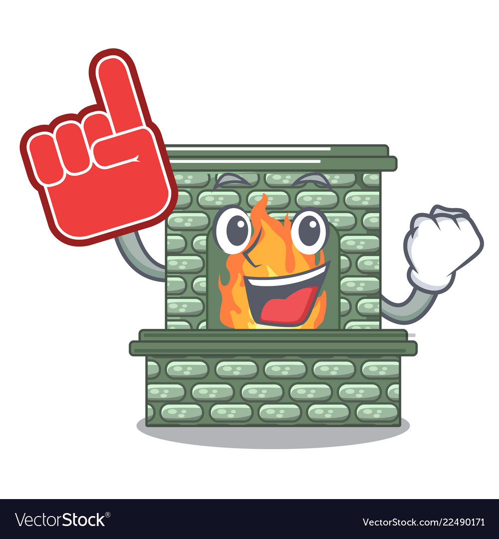 Foam Finger Luxury Fireplace Isolated On The Vector Image