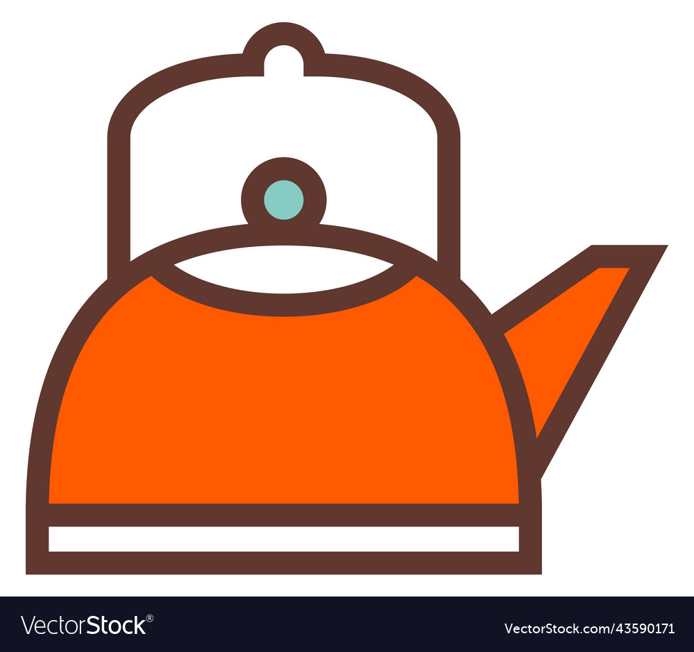 Kettle icon red teapot boiling water symbol Vector Image