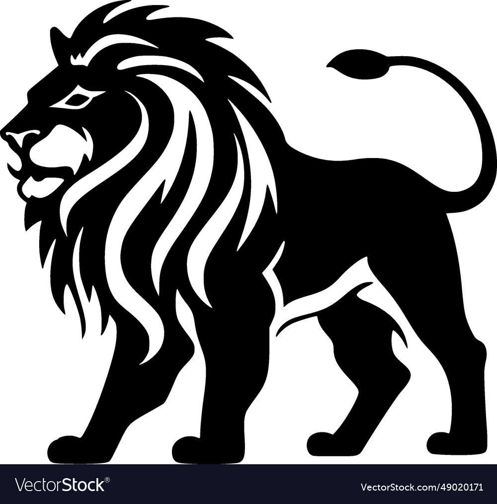 Lion - black and white Royalty Free Vector Image