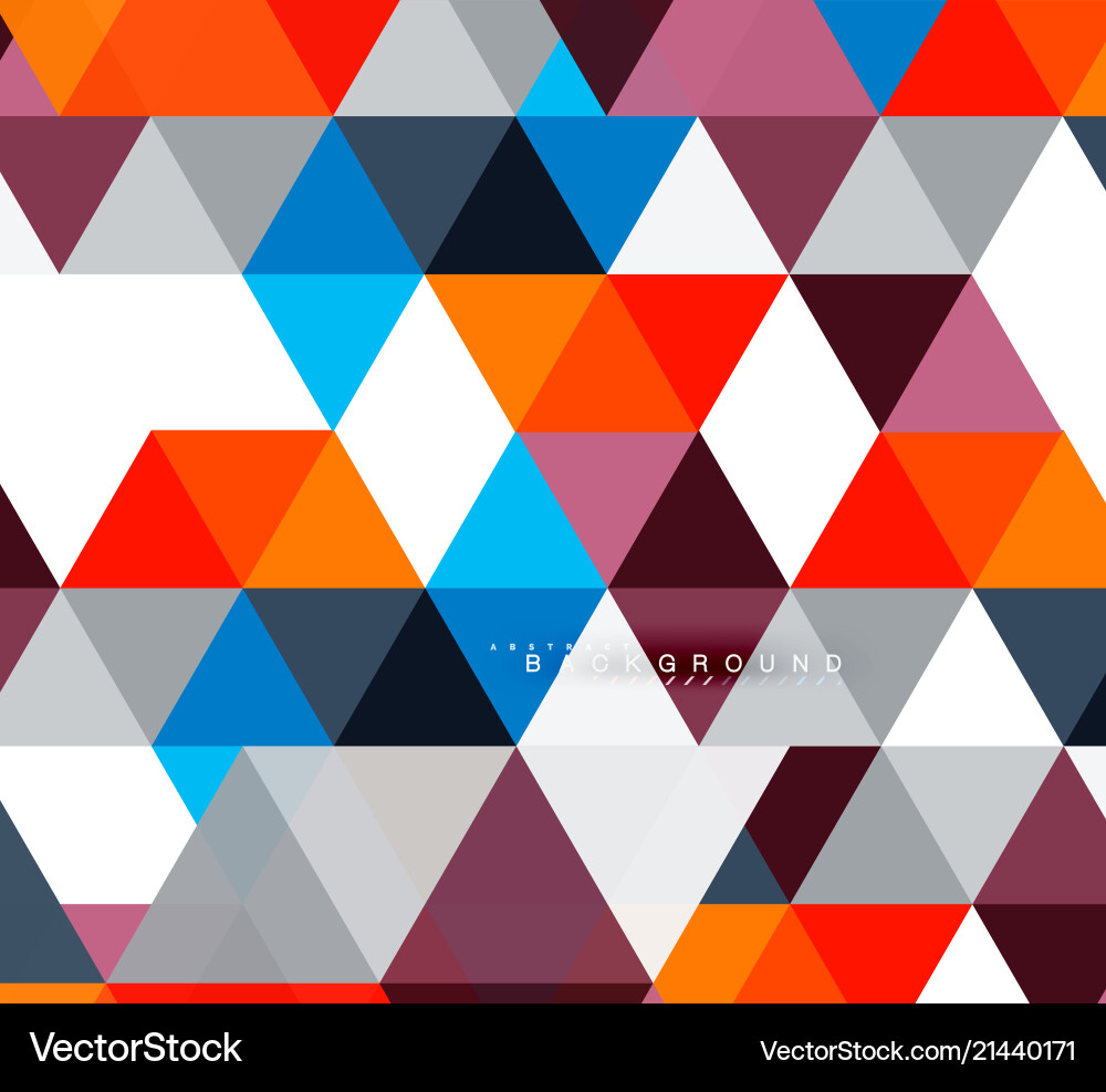 Multicolored triangles abstract background mosaic Vector Image