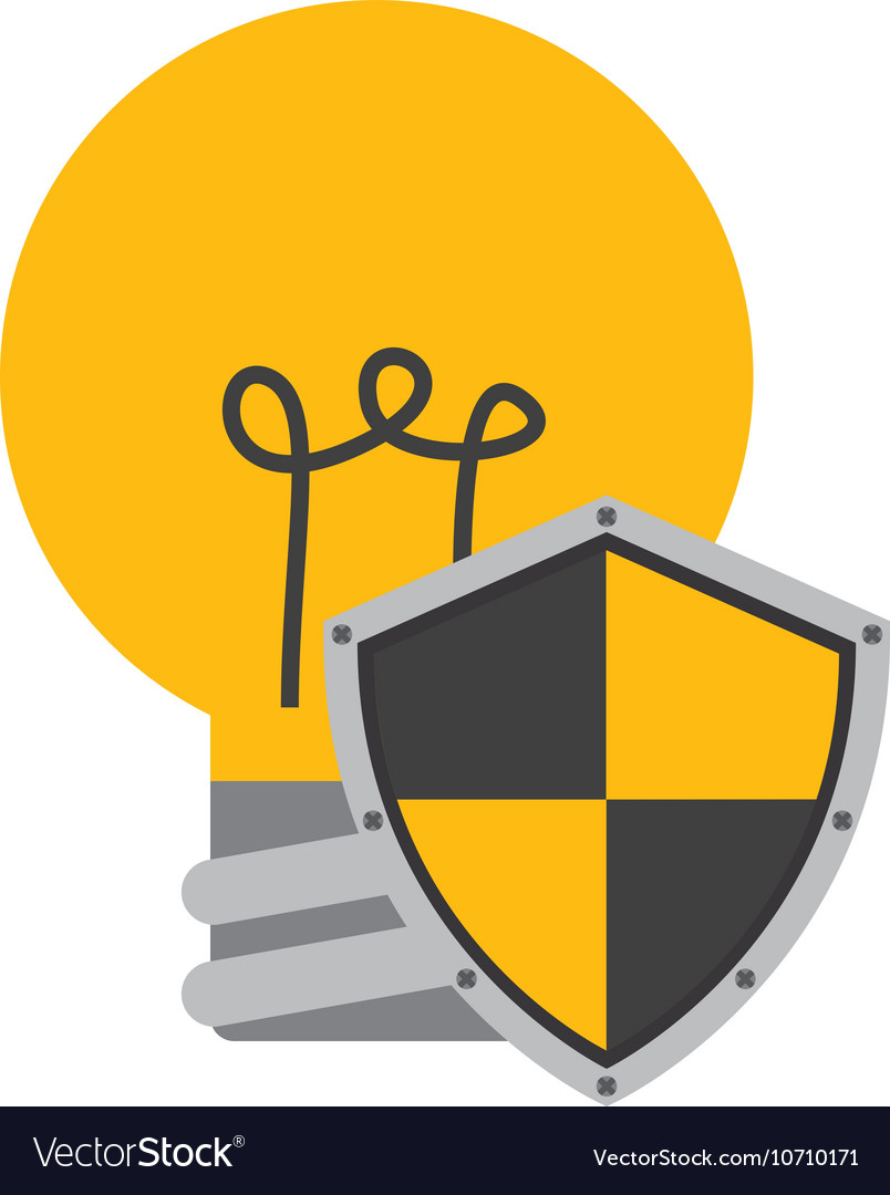 Shield security system flat icon Royalty Free Vector Image