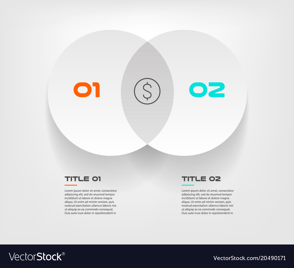 Venn Diagram Infographics For Two Circle Design Vector Image