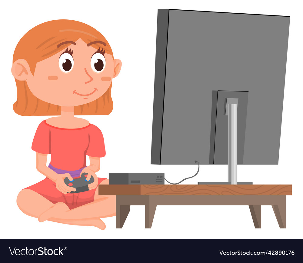 Premium Vector  Cute gamer girl logo holding a joystick to play online  games