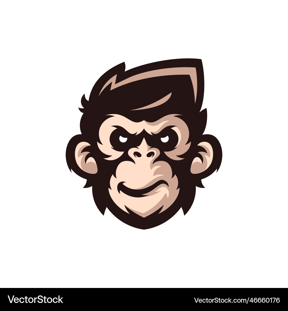 Head monkey mascot logo template creative monkey Vector Image