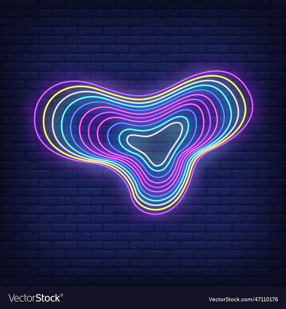 Multicolored flowing figure neon sign Royalty Free Vector