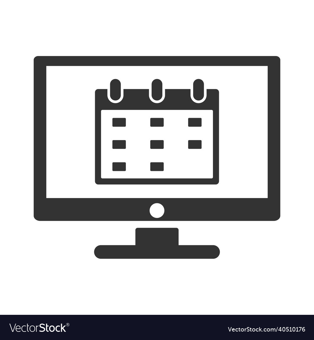 Online schedule icon design vector image Online schedule icon design