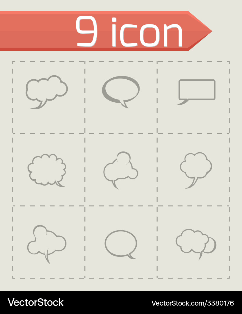 Speech bubbles icon set Royalty Free Vector Image