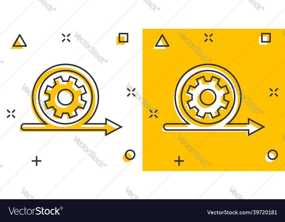 Agile icon in comic style flexible cartoon