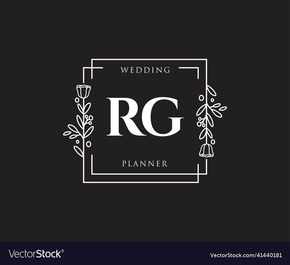 Initial rg feminine logo usable for nature salon Vector Image