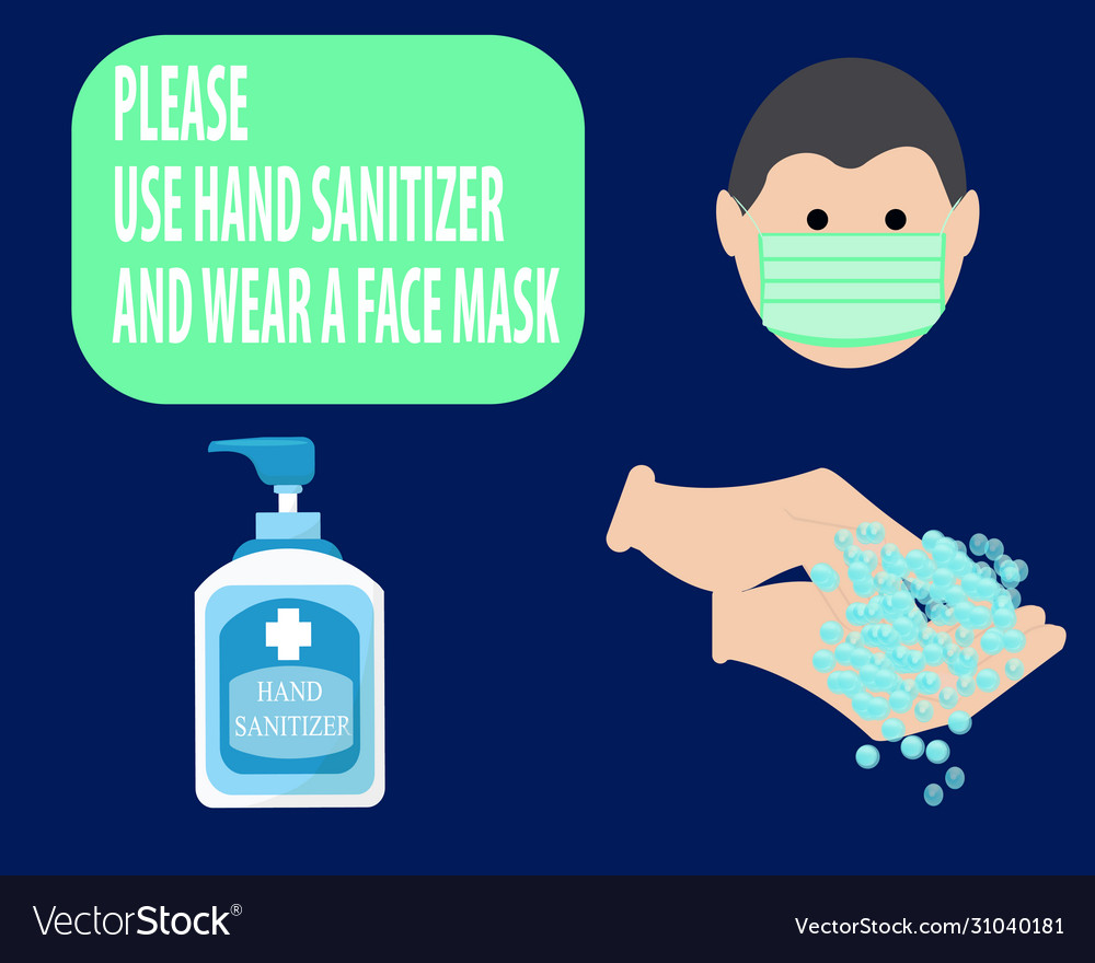 Notice for wash your hands and wear a mask or a Vector Image