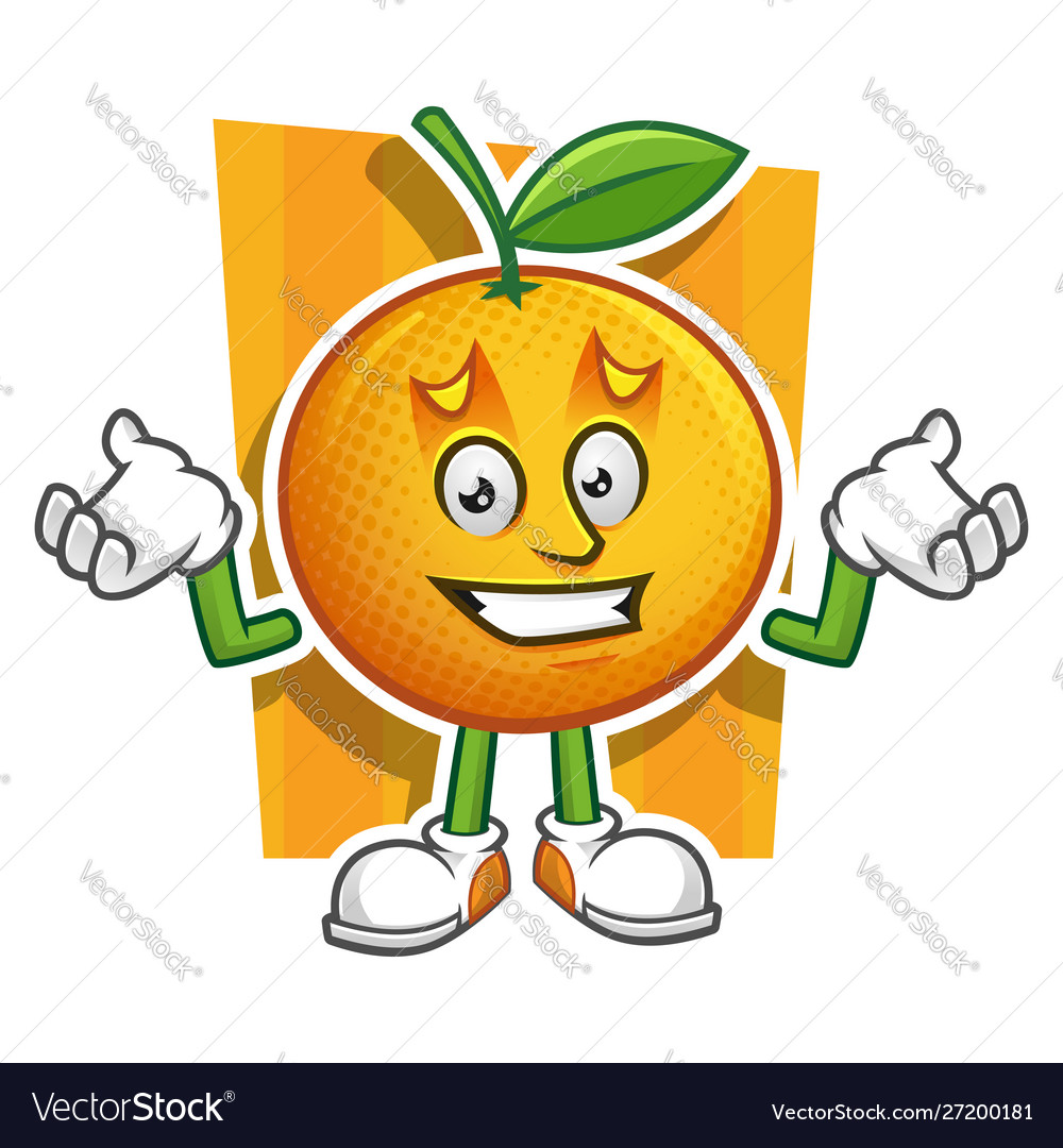 Orange character design or mascot perfect Vector Image
