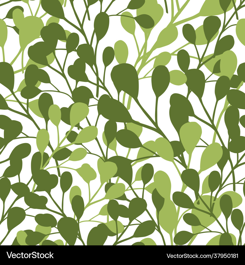 Random foliage seamless pattern with green Vector Image